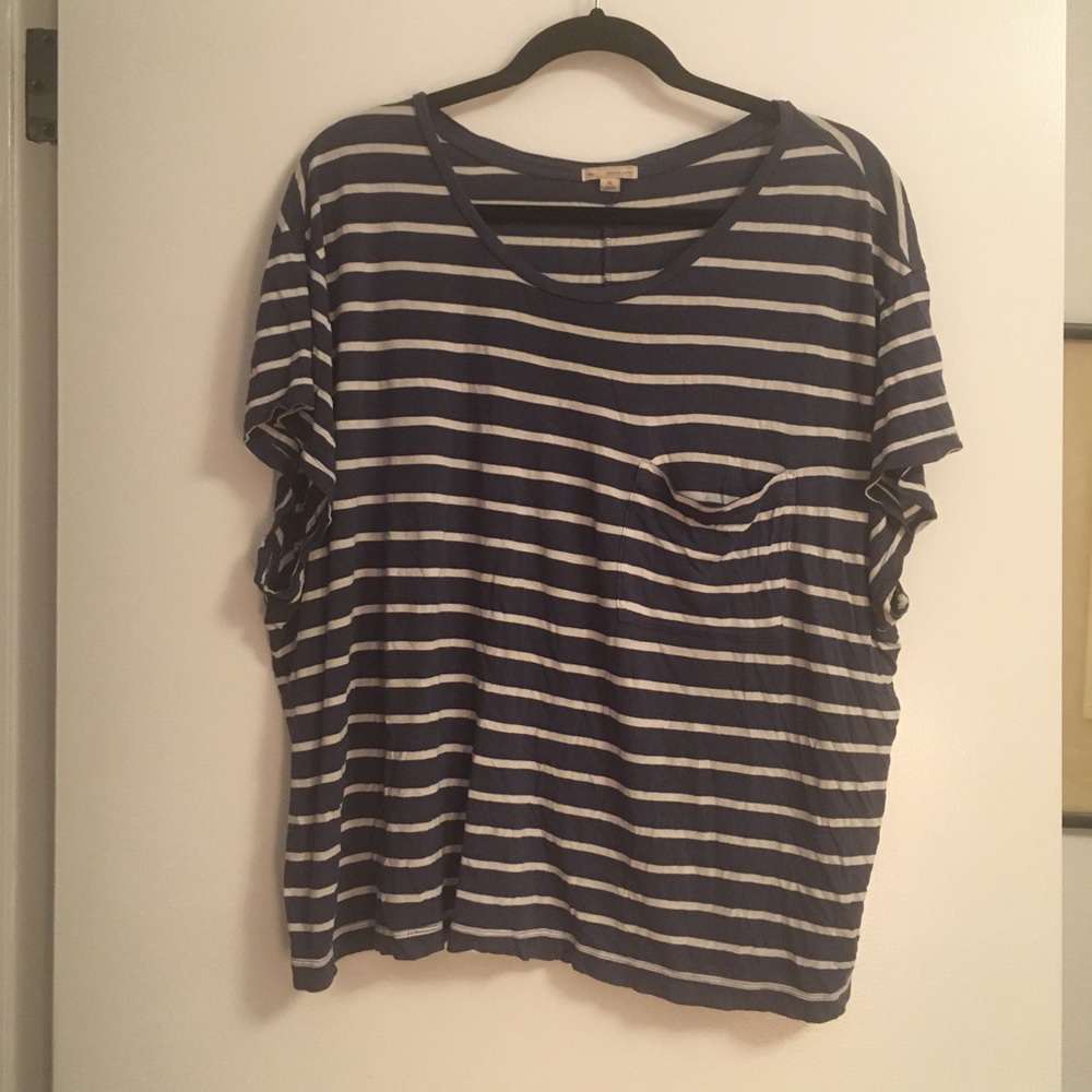 Blue and white striped shirt